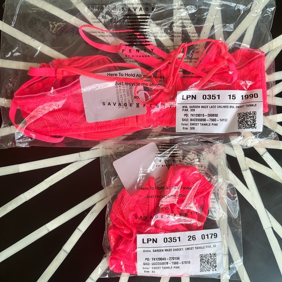 Savage X Fenty Sweet Tamale Pink Garden Maze 2-Piece Set - Picture 11 of 11